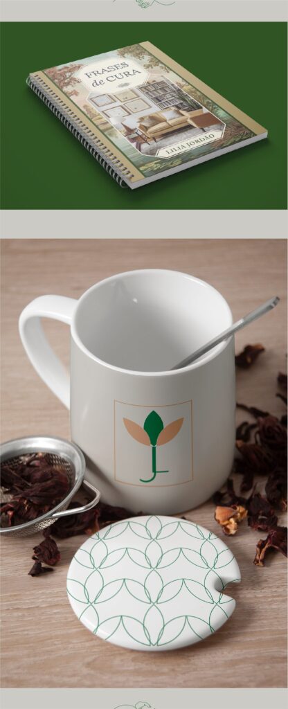 Imagem Mockup Xícara de chá com logo Lília Jordão